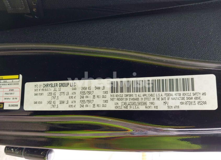 Photo 9 of 2013 Jeep Wrangler UNLIMITED SPORT (VIN 1C4BJWDG0DL503306)