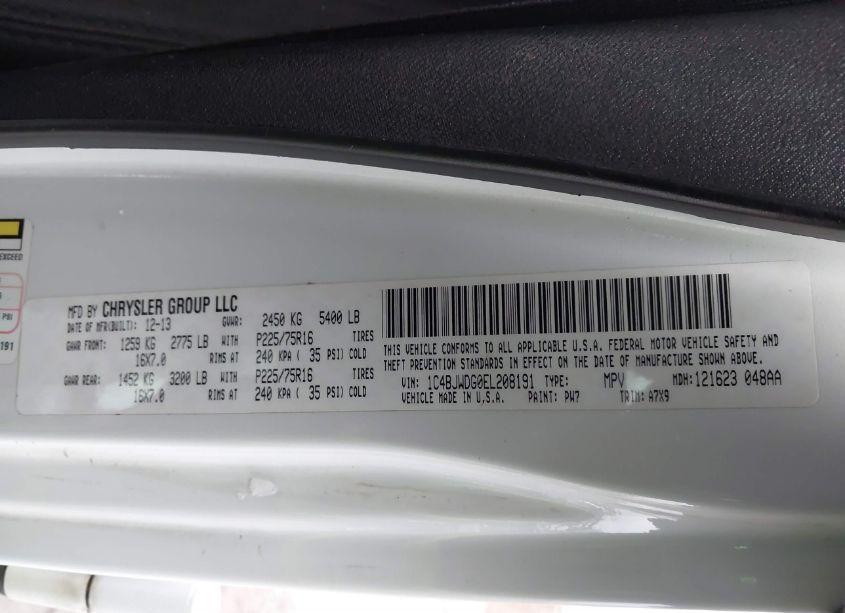 Photo 9 of 2014 Jeep Wrangler UNLIMITED SPORT (VIN 1C4BJWDG0EL208191)