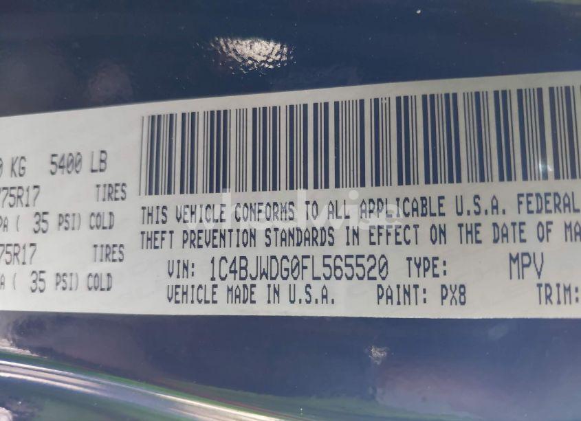 Photo 9 of 2015 Jeep Wrangler UNLIMITED SPORT (VIN 1C4BJWDG0FL565520)