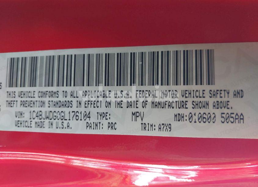 Photo 9 of 2016 Jeep Wrangler UNLIMITED SPORT (VIN 1C4BJWDG0GL176104)