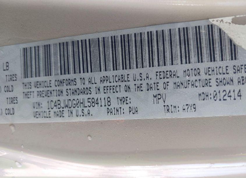 Photo 9 of 2017 Jeep Wrangler UNLIMITED SPORT 4X4 (VIN 1C4BJWDG0HL584118)