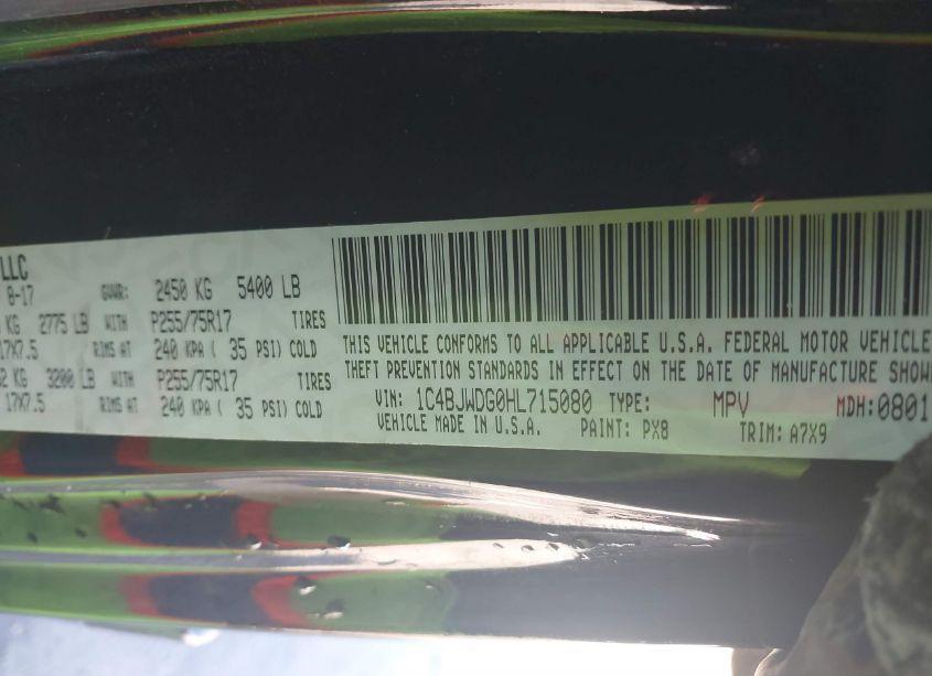 Photo 9 of 2017 Jeep Wrangler UNLIMITED SPORT 4X4 (VIN 1C4BJWDG0HL715080)