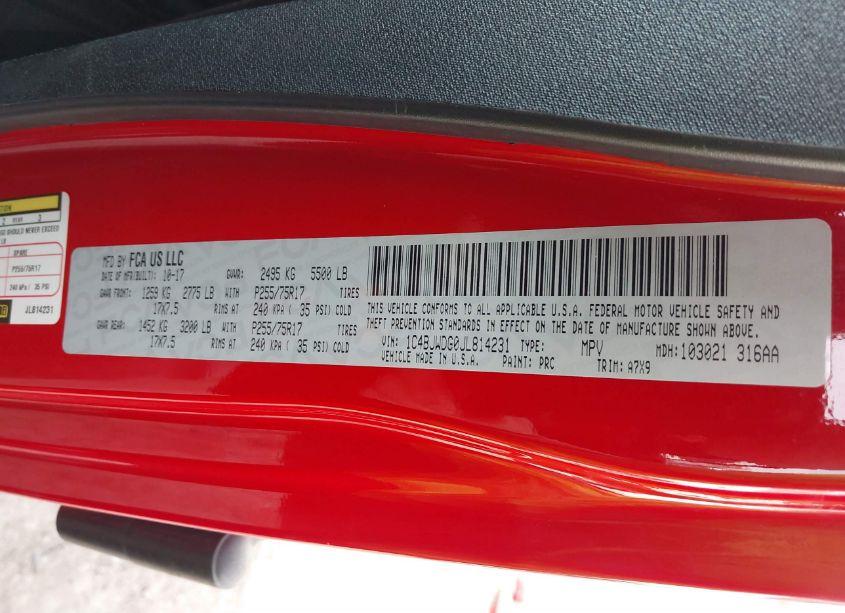 Photo 9 of 2018 Jeep Wrangler JK UNLIMITED SPORT S 4X4 (VIN 1C4BJWDG0JL814231)