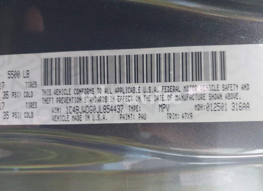 Photo 9 of 2018 Jeep Wrangler JK UNLIMITED SPORT S 4X4 (VIN 1C4BJWDG0JL854437)