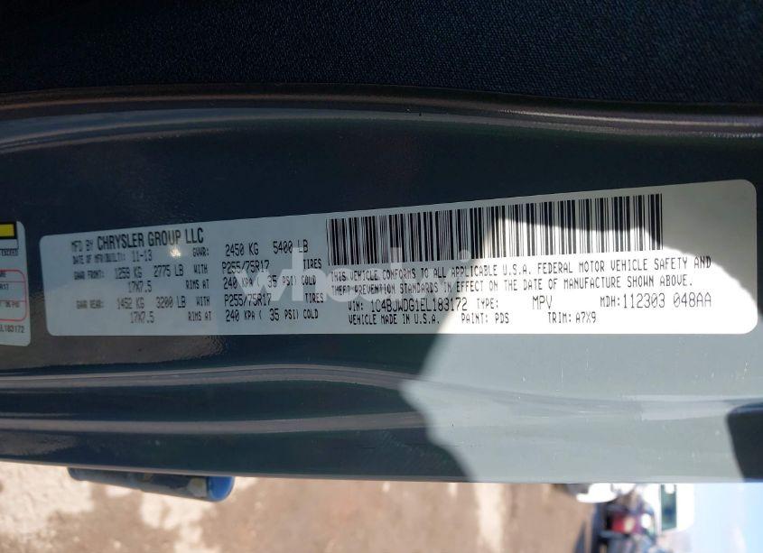 Photo 9 of 2014 Jeep Wrangler UNLIMITED SPORT (VIN 1C4BJWDG1EL183172)