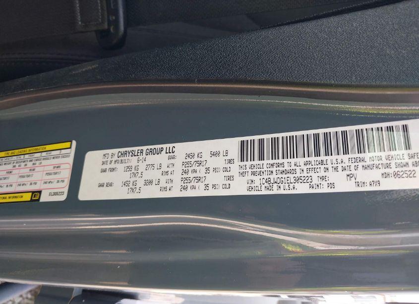 Photo 9 of 2014 Jeep Wrangler UNLIMITED SPORT (VIN 1C4BJWDG1EL305223)