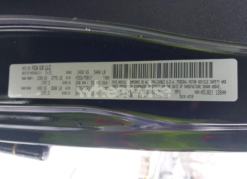 Photo 9 of 2015 Jeep Wrangler UNLIMITED SPORT (VIN 1C4BJWDG1FL692602)