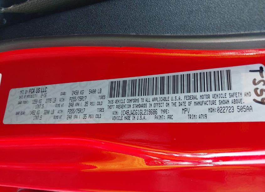 Photo 9 of 2016 Jeep Wrangler UNLIMITED SPORT (VIN 1C4BJWDG1GL219686)