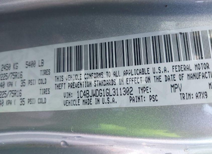 Photo 9 of 2016 Jeep Wrangler UNLIMITED SPORT (VIN 1C4BJWDG1GL311302)