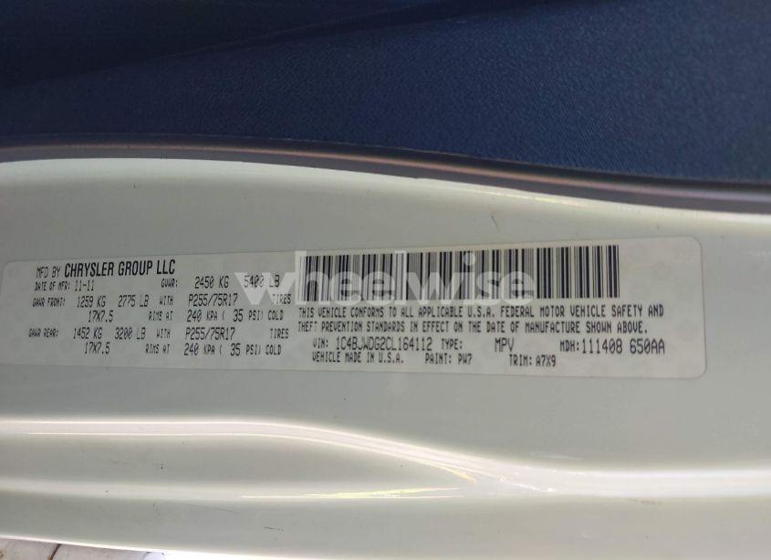 Photo 9 of 2012 Jeep Wrangler UNLIMITED SPORT (VIN 1C4BJWDG2CL164112)