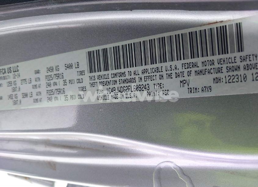 Photo 9 of 2015 Jeep Wrangler UNLIMITED SPORT (VIN 1C4BJWDG2FL609243)