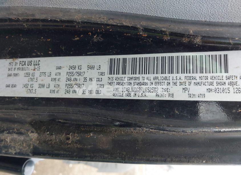 Photo 9 of 2015 Jeep Wrangler UNLIMITED SPORT (VIN 1C4BJWDG2FL652562)