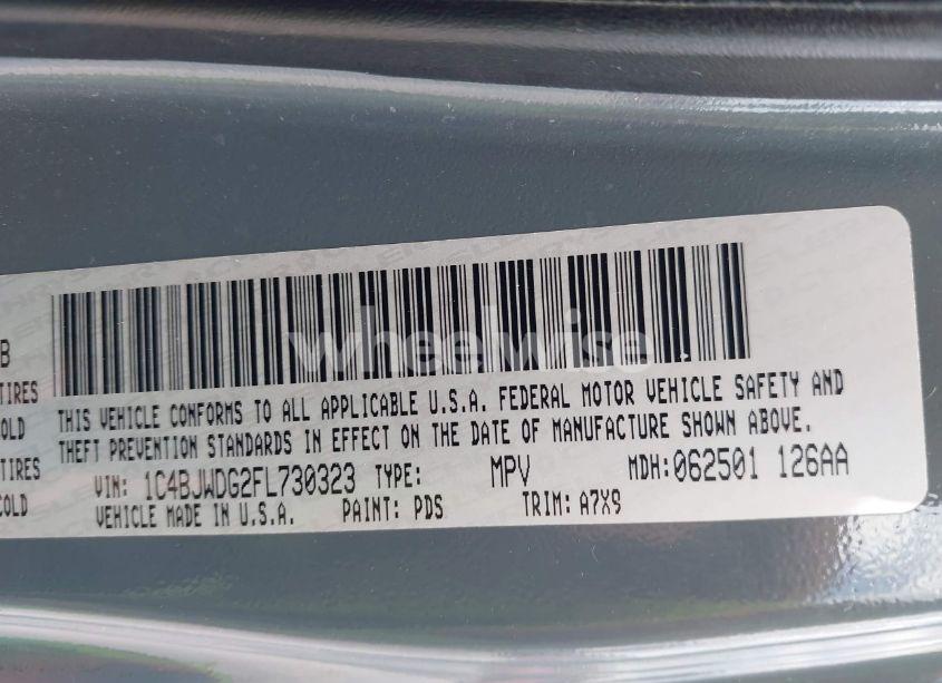 Photo 9 of 2015 Jeep Wrangler UNLIMITED SPORT (VIN 1C4BJWDG2FL730323)