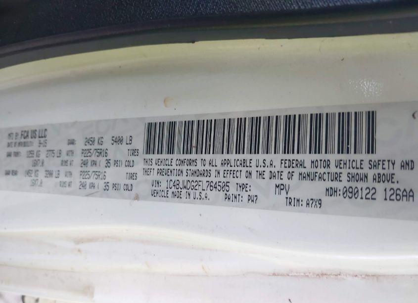 Photo 9 of 2015 Jeep Wrangler UNLIMITED SPORT (VIN 1C4BJWDG2FL764505)