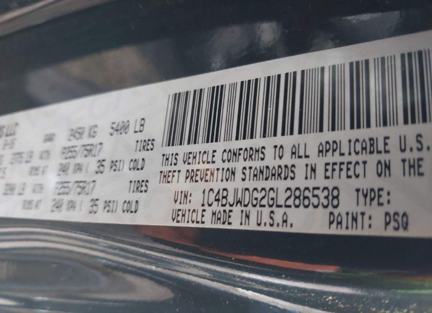 Photo 9 of 2016 Jeep Wrangler UNLIMITED SPORT (VIN 1C4BJWDG2GL286538)