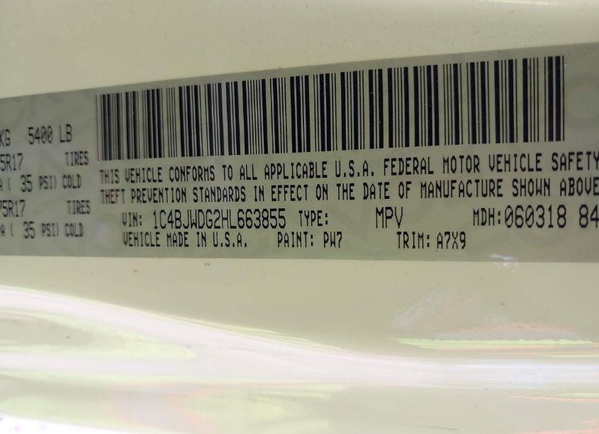 Photo 9 of 2017 Jeep Wrangler UNLIMITED SPORT (VIN 1C4BJWDG2HL663855)