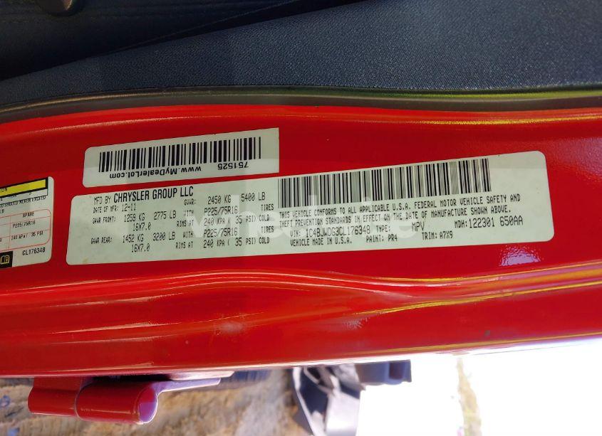 Photo 9 of 2012 Jeep Wrangler UNLIMITED SPORT (VIN 1C4BJWDG3CL176348)