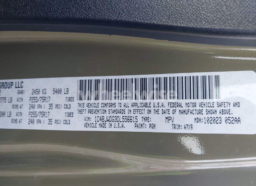 Photo 9 of 2013 Jeep Wrangler UNLIMITED SPORT (VIN 1C4BJWDG3DL556615)