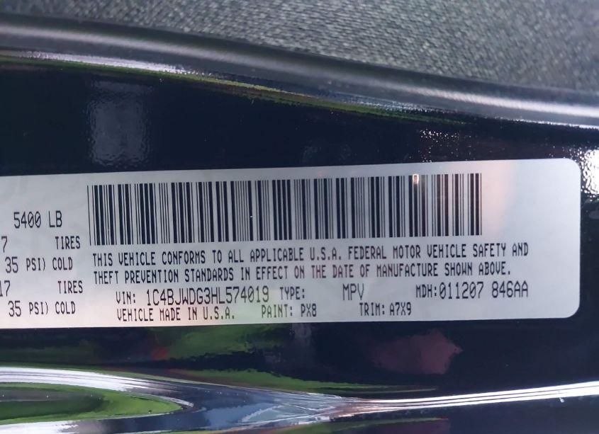 Photo 9 of 2017 Jeep Wrangler UNLIMITED SPORT 4X4 (VIN 1C4BJWDG3HL574019)