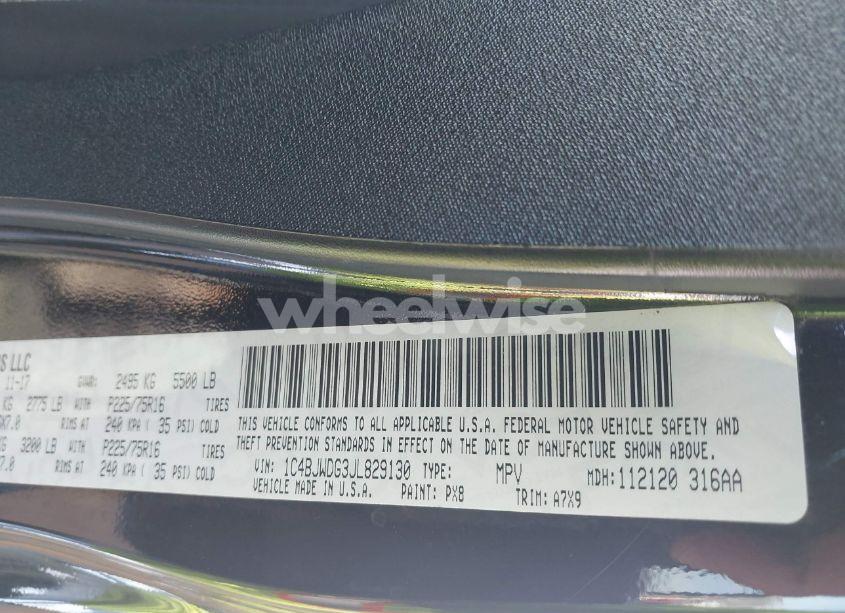 Photo 9 of 2018 Jeep Wrangler JK UNLIMITED SPORT 4X4 (VIN 1C4BJWDG3JL829130)