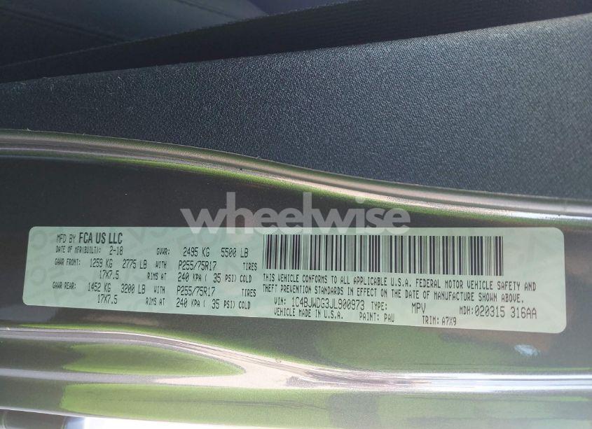 Photo 9 of 2018 Jeep Wrangler JK UNLIMITED SPORT S 4X4 (VIN 1C4BJWDG3JL900973)