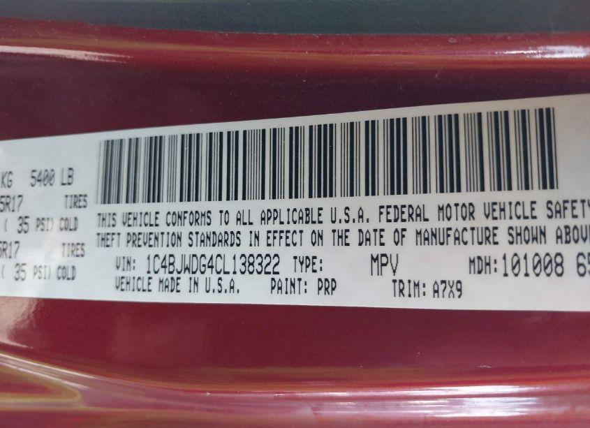 Photo 9 of 2012 Jeep Wrangler UNLIMITED SPORT (VIN 1C4BJWDG4CL138322)