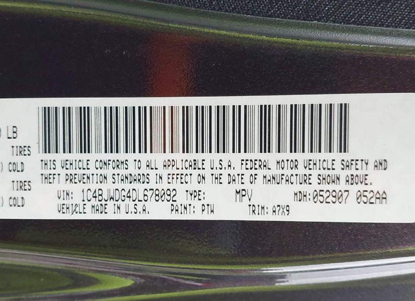 Photo 9 of 2013 Jeep Wrangler UNLIMITED SPORT (VIN 1C4BJWDG4DL678092)