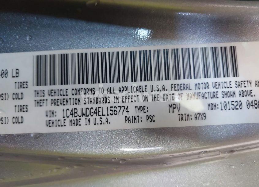 Photo 9 of 2014 Jeep Wrangler UNLIMITED SPORT (VIN 1C4BJWDG4EL156774)