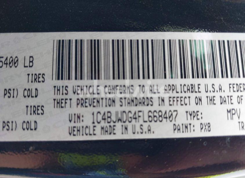 Photo 9 of 2015 Jeep Wrangler UNLIMITED SPORT (VIN 1C4BJWDG4FL668407)