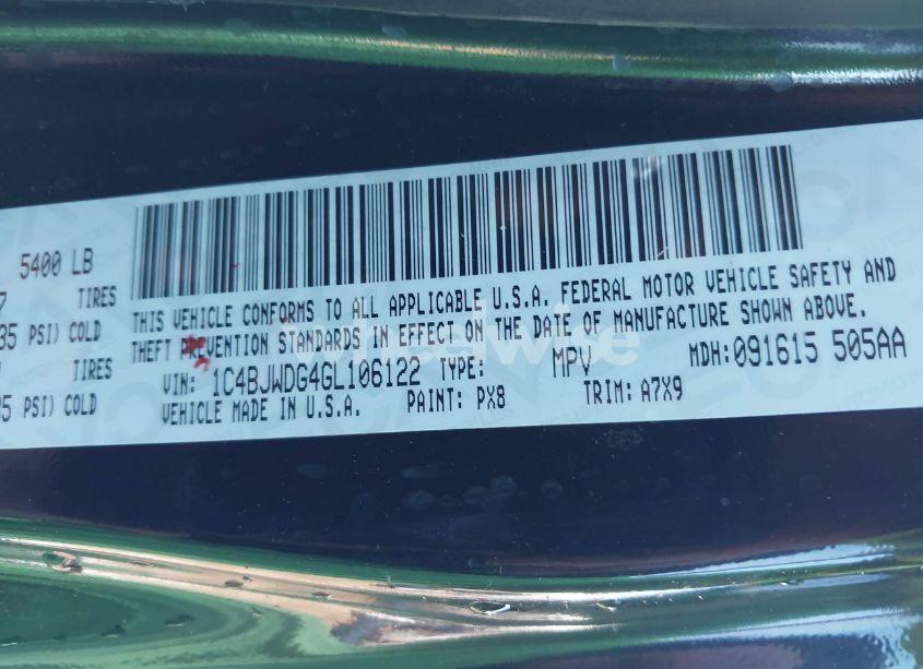 Photo 9 of 2016 Jeep Wrangler UNLIMITED SPORT (VIN 1C4BJWDG4GL106122)