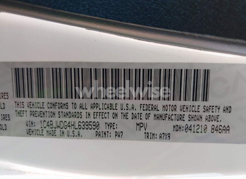 Photo 9 of 2017 Jeep Wrangler UNLIMITED SPORT 4X4 (VIN 1C4BJWDG4HL639590)