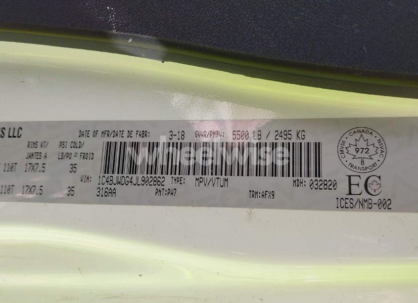 Photo 9 of 2018 Jeep Wrangler JK UNLIMITED SPORT (VIN 1C4BJWDG4JL902862)