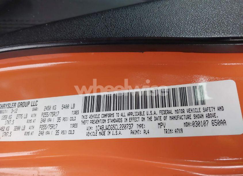 Photo 9 of 2012 Jeep Wrangler UNLIMITED SPORT (VIN 1C4BJWDG5CL220737)