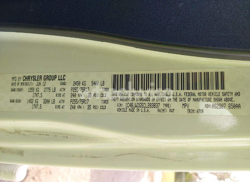 Photo 9 of 2012 Jeep Wrangler UNLIMITED SPORT (VIN 1C4BJWDG5CL283837)