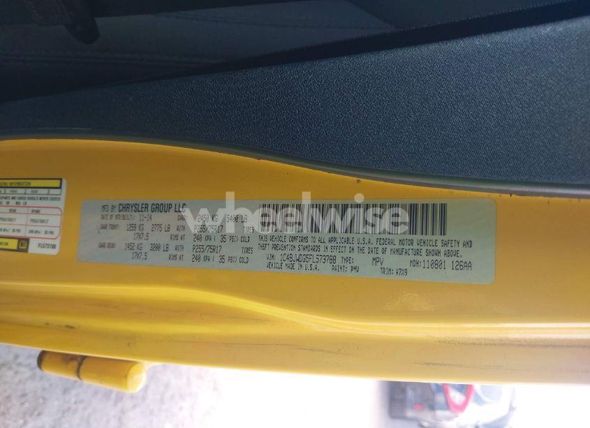 Photo 9 of 2015 Jeep Wrangler UNLIMITED SPORT (VIN 1C4BJWDG5FL573788)