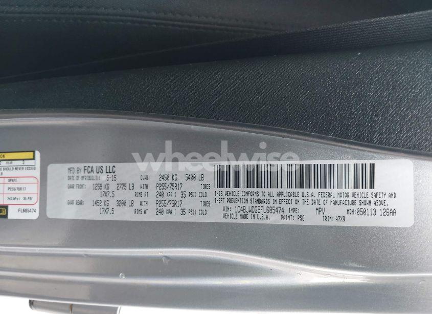 Photo 9 of 2015 Jeep Wrangler UNLIMITED SPORT (VIN 1C4BJWDG5FL685474)