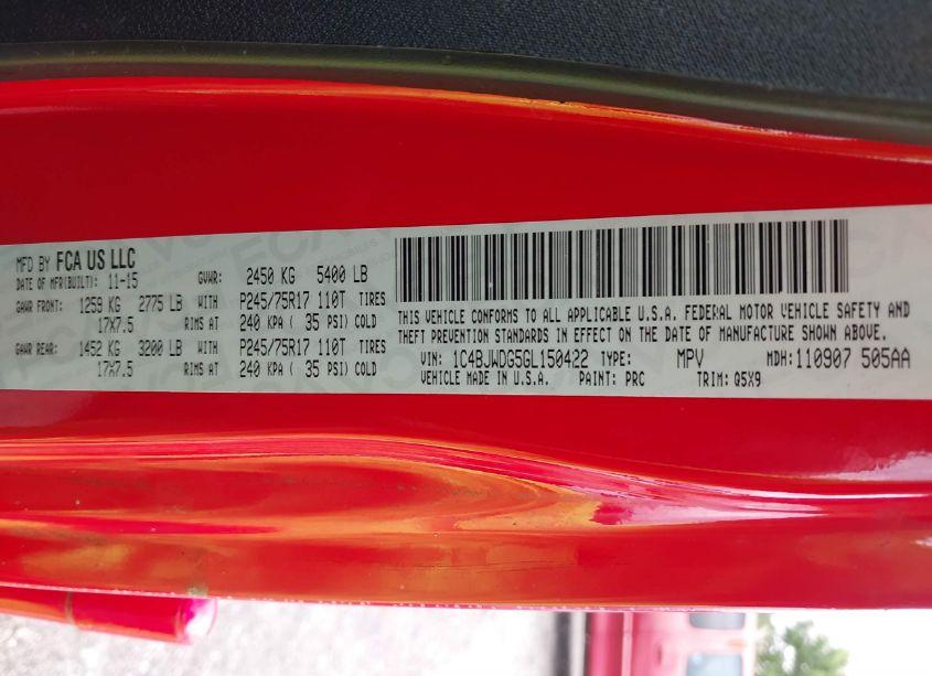 Photo 9 of 2016 Jeep Wrangler UNLIMITED BLACK BEAR (VIN 1C4BJWDG5GL150422)