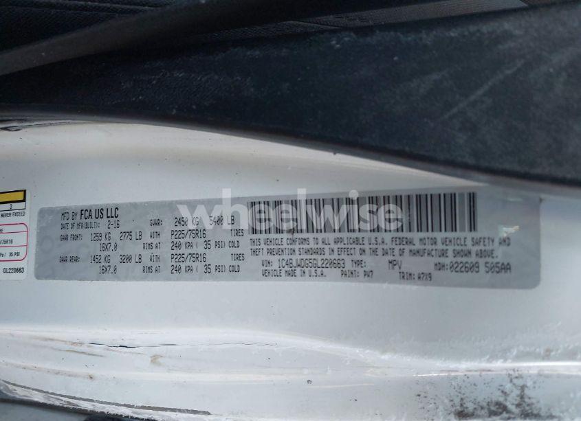 Photo 9 of 2016 Jeep Wrangler UNLIMITED SPORT (VIN 1C4BJWDG5GL220663)