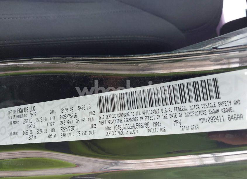 Photo 9 of 2017 Jeep Wrangler UNLIMITED SPORT 4X4 (VIN 1C4BJWDG5HL508796)