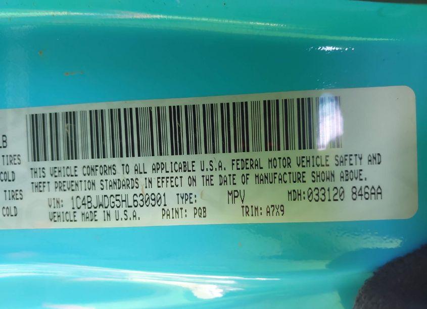 Photo 9 of 2017 Jeep Wrangler UNLIMITED SPORT 4X4 (VIN 1C4BJWDG5HL630901)