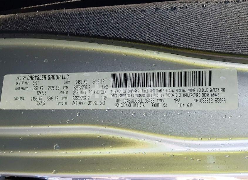 Photo 9 of 2012 Jeep Wrangler UNLIMITED SPORT (VIN 1C4BJWDG6CL135499)