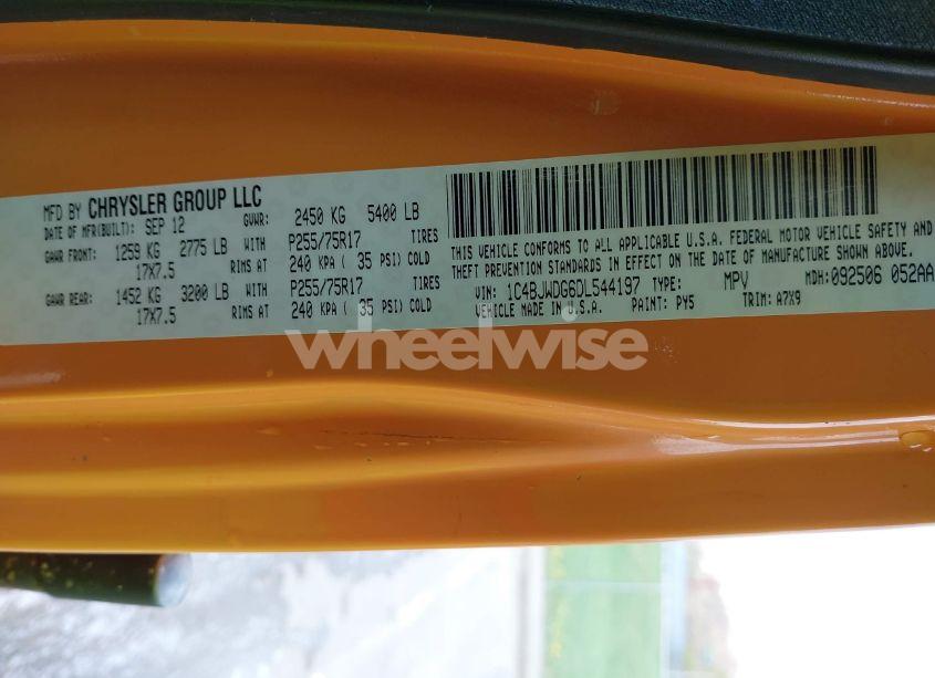 Photo 9 of 2013 Jeep Wrangler UNLIMITED SPORT (VIN 1C4BJWDG6DL544197)