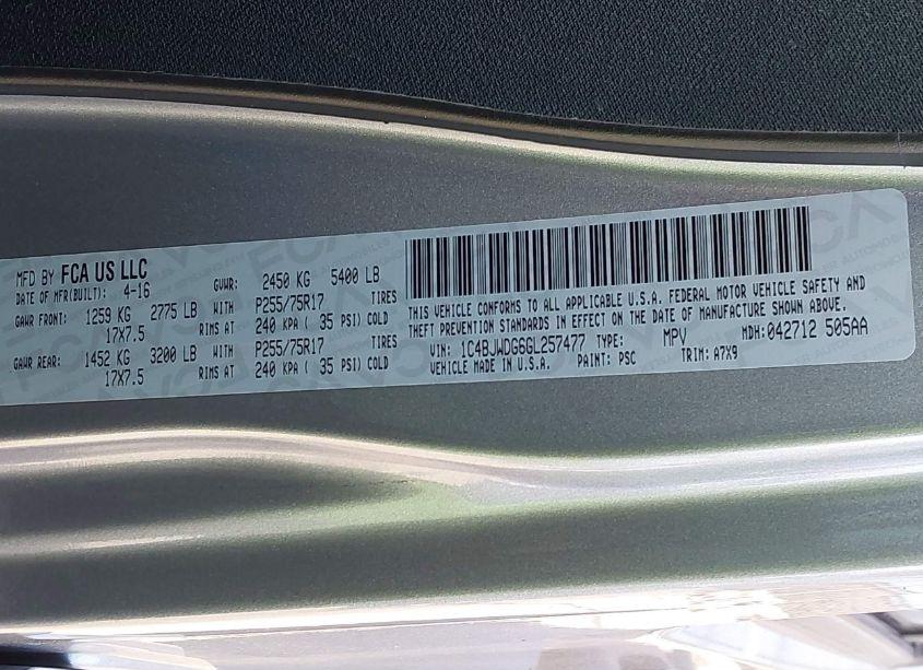 Photo 9 of 2016 Jeep Wrangler UNLIMITED SPORT (VIN 1C4BJWDG6GL257477)