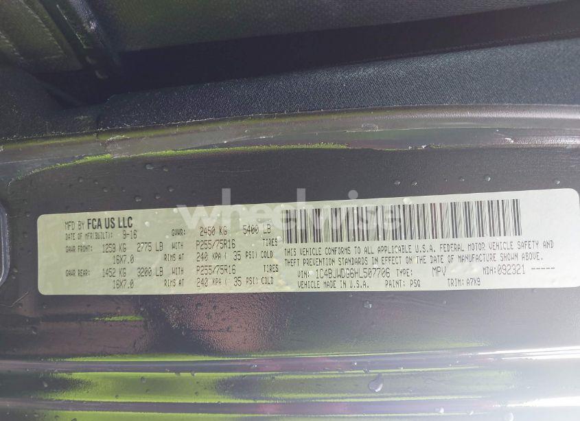 Photo 9 of 2017 Jeep Wrangler UNLIMITED SPORT 4X4 (VIN 1C4BJWDG6HL507706)