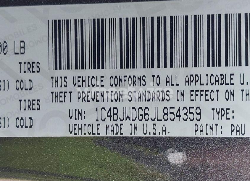 Photo 9 of 2018 Jeep Wrangler JK UNLIMITED SPORT S 4X4 (VIN 1C4BJWDG6JL854359)