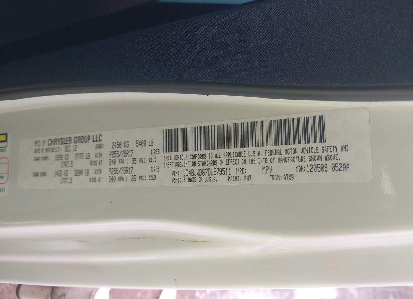 Photo 9 of 2013 Jeep Wrangler UNLIMITED SPORT (VIN 1C4BJWDG7DL579511)