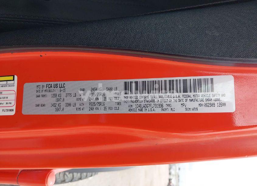 Photo 9 of 2015 Jeep Wrangler UNLIMITED SPORT (VIN 1C4BJWDG7FL731936)