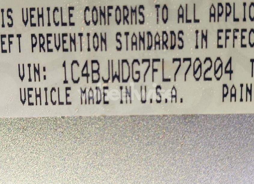 Photo 9 of 2015 Jeep Wrangler UNLIMITED SPORT (VIN 1C4BJWDG7FL770204)