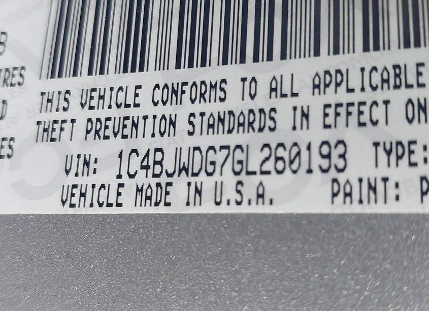 Photo 9 of 2016 Jeep Wrangler UNLIMITED SPORT (VIN 1C4BJWDG7GL260193)