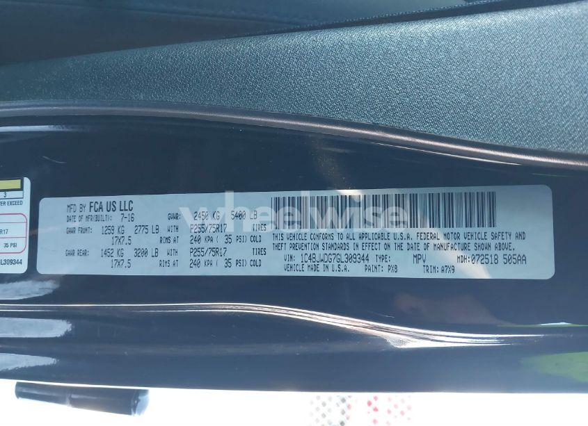 Photo 9 of 2016 Jeep Wrangler UNLIMITED SPORT (VIN 1C4BJWDG7GL309344)